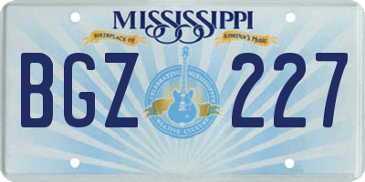 MS license plate BGZ227
