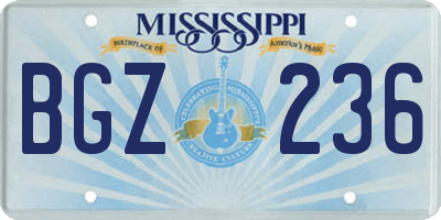 MS license plate BGZ236