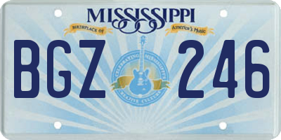 MS license plate BGZ246