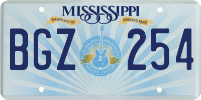 MS license plate BGZ254