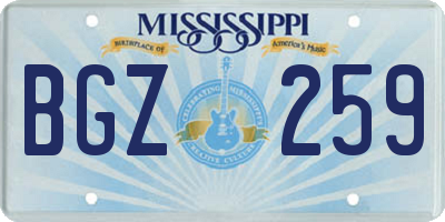 MS license plate BGZ259