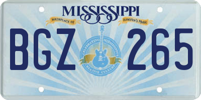 MS license plate BGZ265