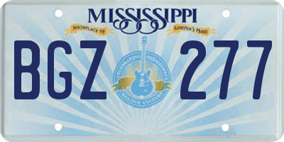 MS license plate BGZ277