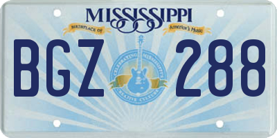 MS license plate BGZ288