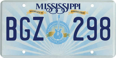 MS license plate BGZ298