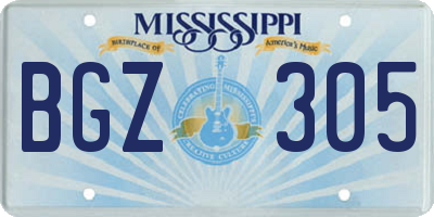 MS license plate BGZ305