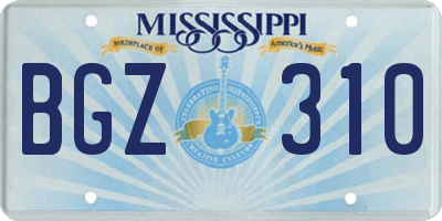 MS license plate BGZ310