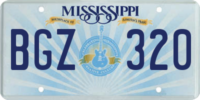 MS license plate BGZ320