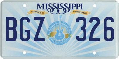 MS license plate BGZ326
