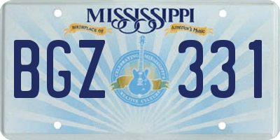 MS license plate BGZ331