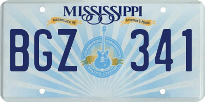MS license plate BGZ341