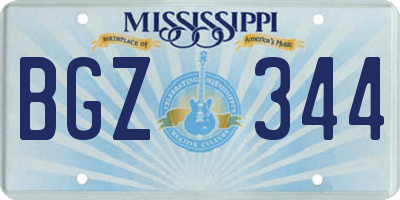 MS license plate BGZ344