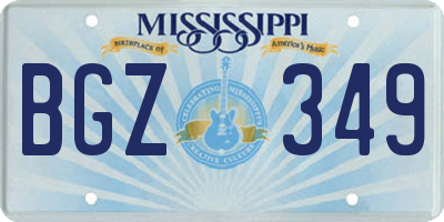 MS license plate BGZ349