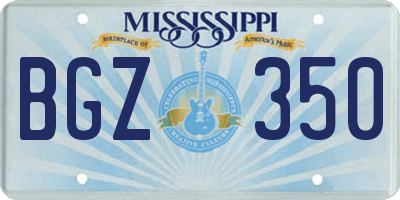MS license plate BGZ350