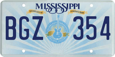 MS license plate BGZ354