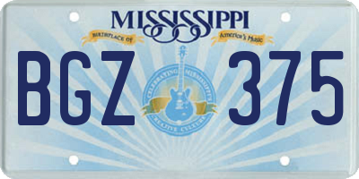 MS license plate BGZ375