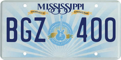 MS license plate BGZ400