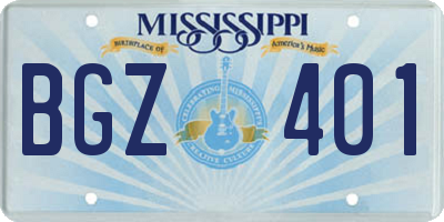 MS license plate BGZ401