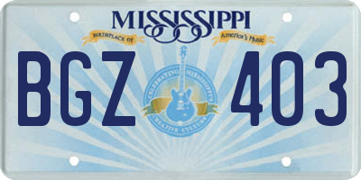 MS license plate BGZ403