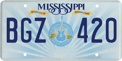 MS license plate BGZ420