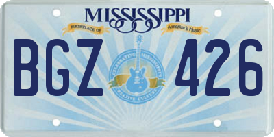 MS license plate BGZ426