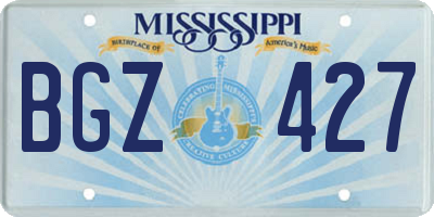 MS license plate BGZ427