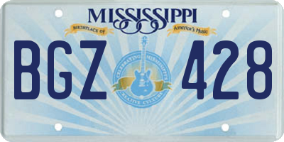 MS license plate BGZ428
