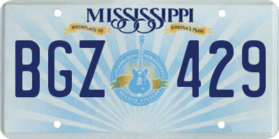 MS license plate BGZ429