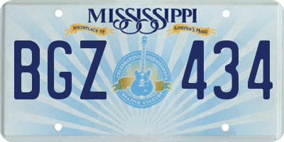 MS license plate BGZ434