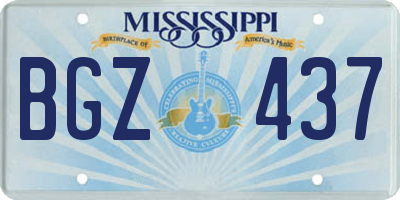 MS license plate BGZ437