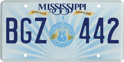 MS license plate BGZ442