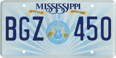 MS license plate BGZ450