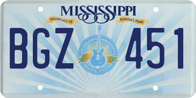 MS license plate BGZ451