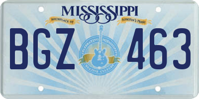 MS license plate BGZ463