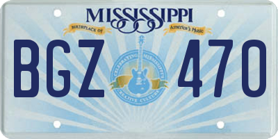 MS license plate BGZ470