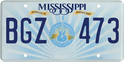 MS license plate BGZ473