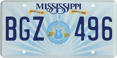 MS license plate BGZ496