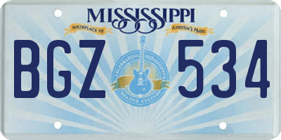 MS license plate BGZ534