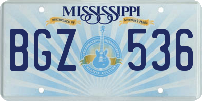 MS license plate BGZ536