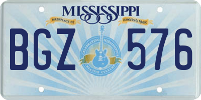 MS license plate BGZ576