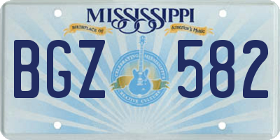 MS license plate BGZ582