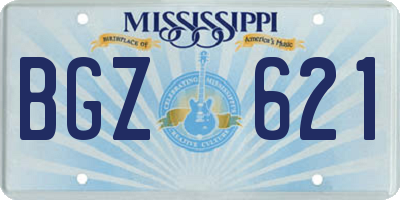 MS license plate BGZ621