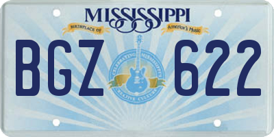 MS license plate BGZ622