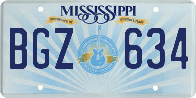 MS license plate BGZ634
