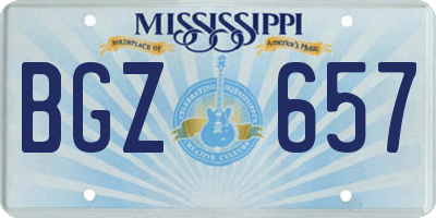 MS license plate BGZ657