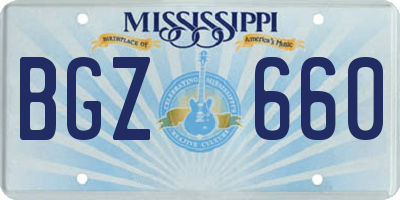 MS license plate BGZ660