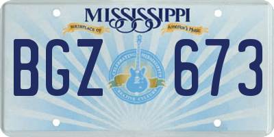 MS license plate BGZ673