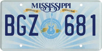 MS license plate BGZ681