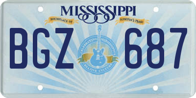 MS license plate BGZ687