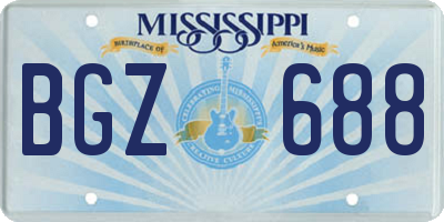 MS license plate BGZ688